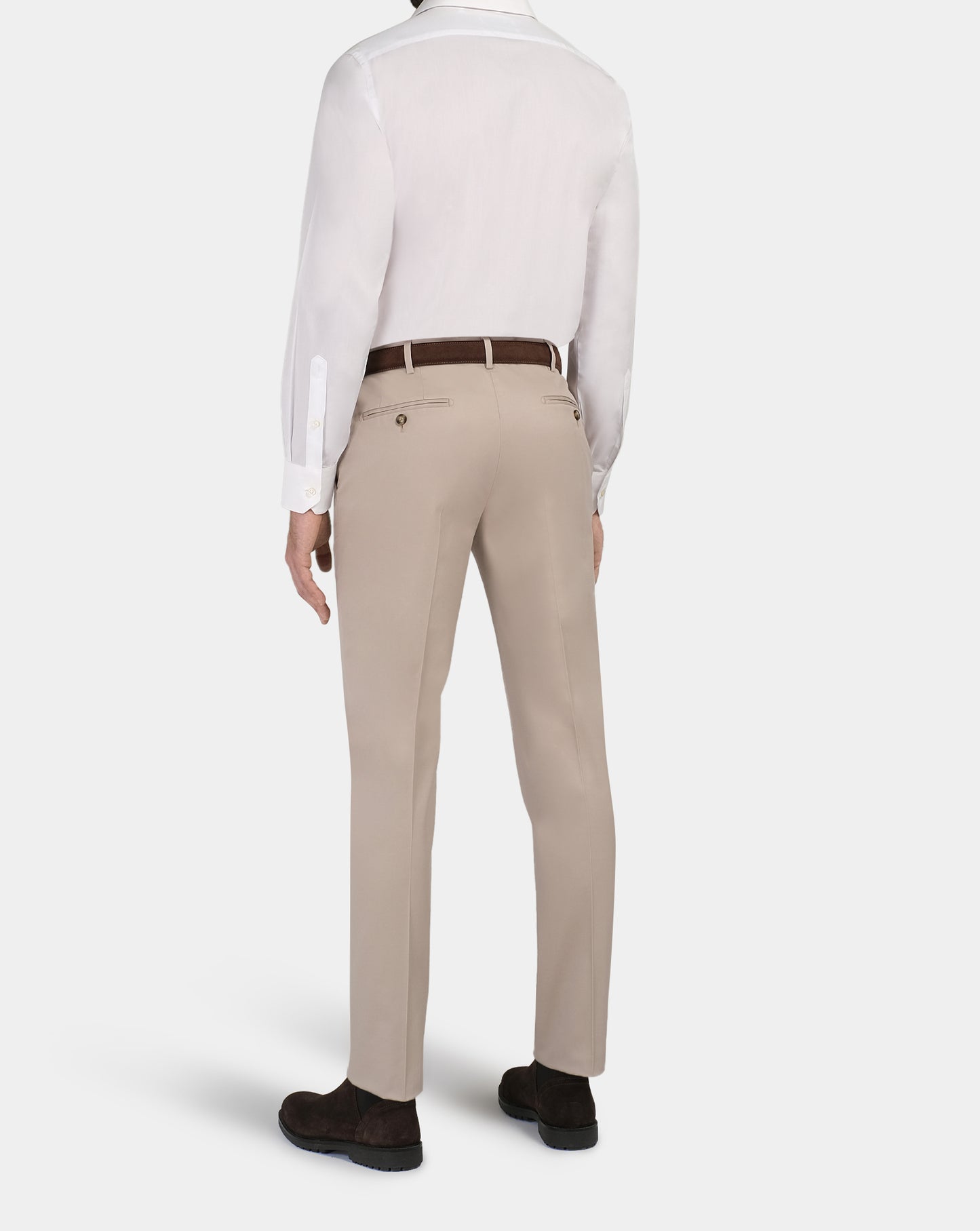 Slim Fit White Permanent Press Shirt for Men