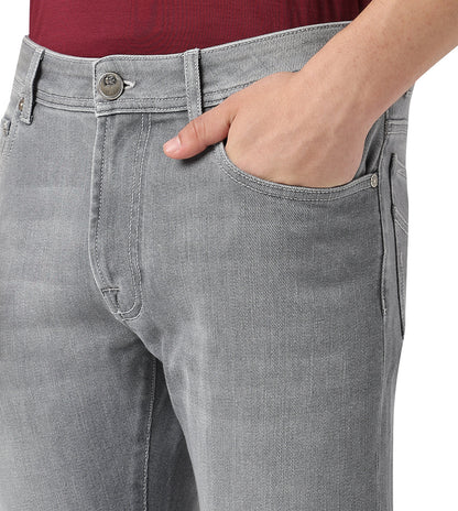 Corneliani Light grey stretch denim 5-pocket jeans
