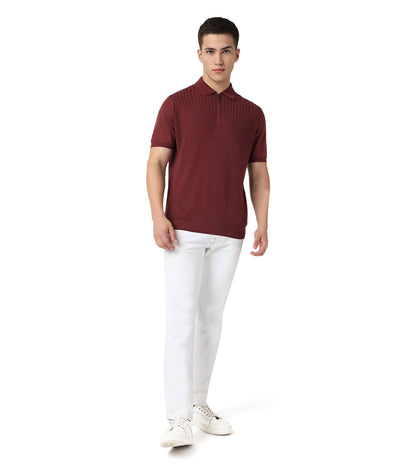 White stretch denim 5-pocket jeans