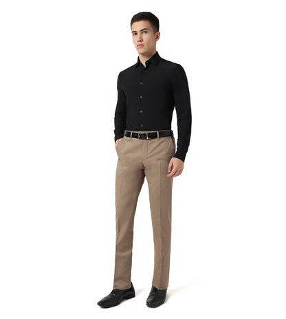 Corneliani Light Brown stretch cotton trousers