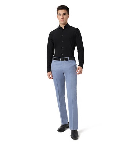 Corneliani Blue stretch cotton trousers