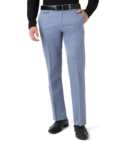 Blue stretch cotton trousers
