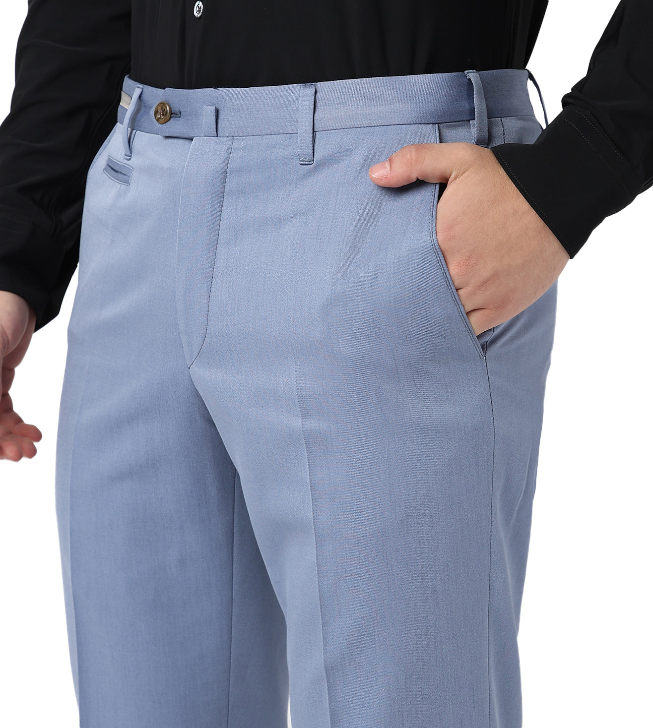 Corneliani Blue stretch cotton trousers