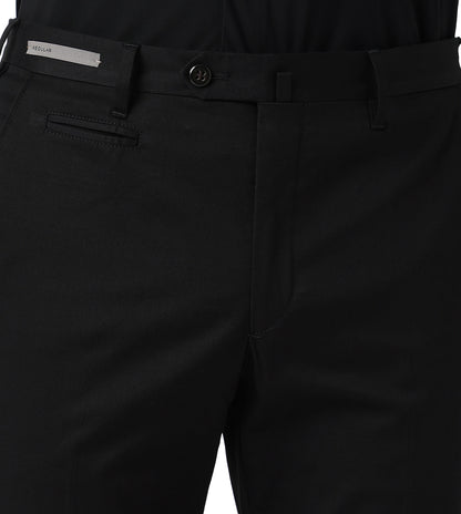Black stretch cotton trousers
