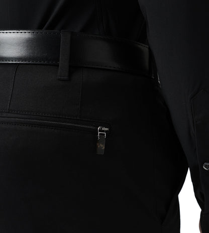 Black stretch cotton trousers