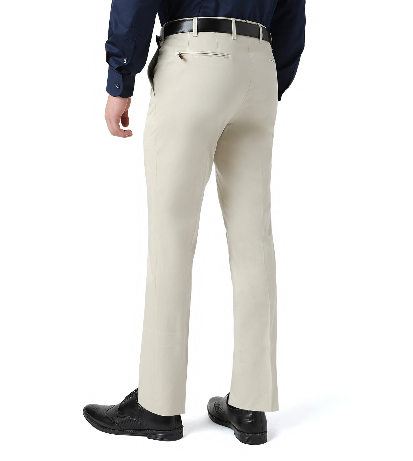 Beige stretch cotton trousers