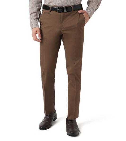 Brown stretch cotton trousers