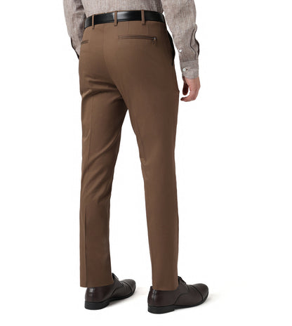 Brown stretch cotton trousers