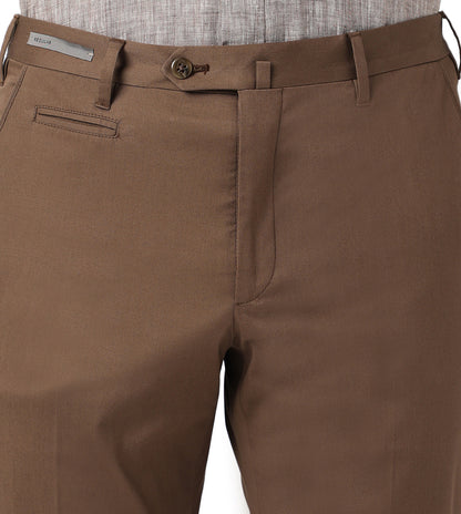 Brown stretch cotton trousers
