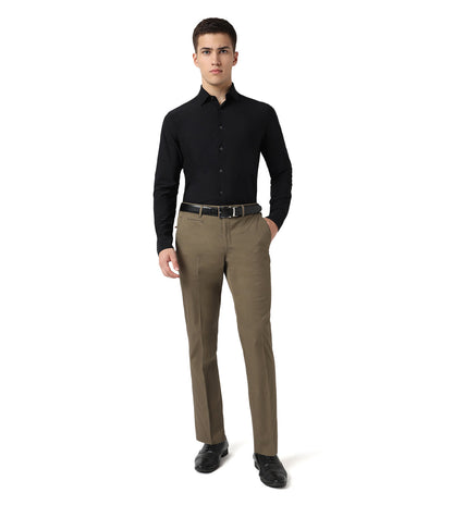 Olive Green stretch cotton trousers