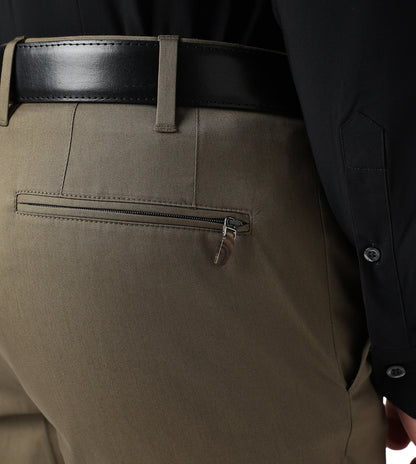 Olive Green stretch cotton trousers
