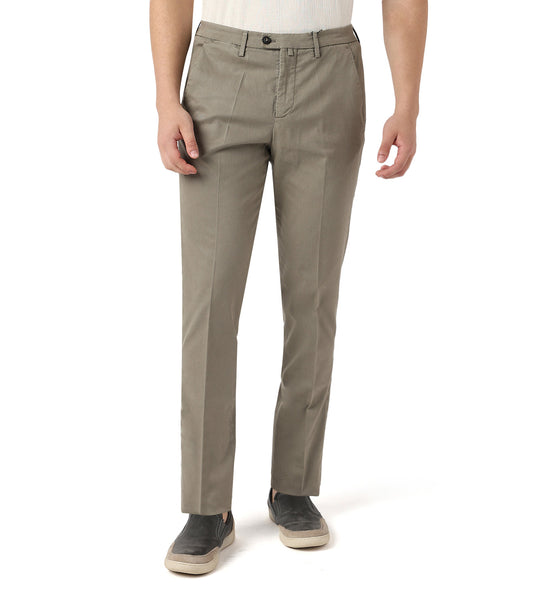 Beige stretch gabardine trousers