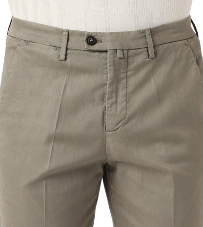 Beige stretch gabardine trousers