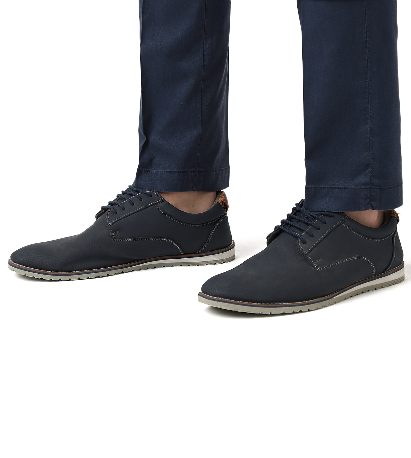 Blue stretch gabardine trousers