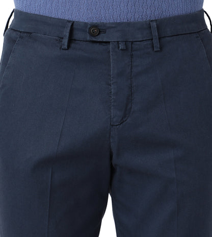 Blue stretch gabardine trousers