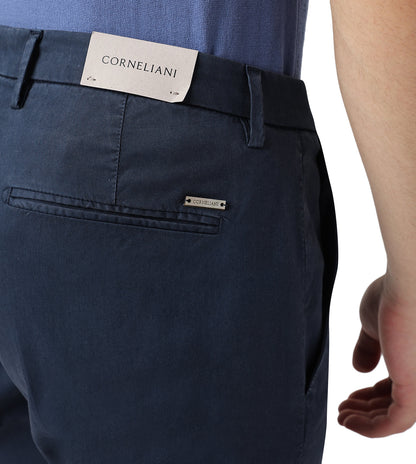 Blue stretch gabardine trousers