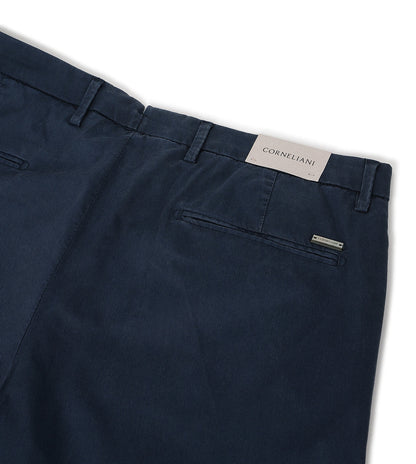 Blue stretch gabardine trousers