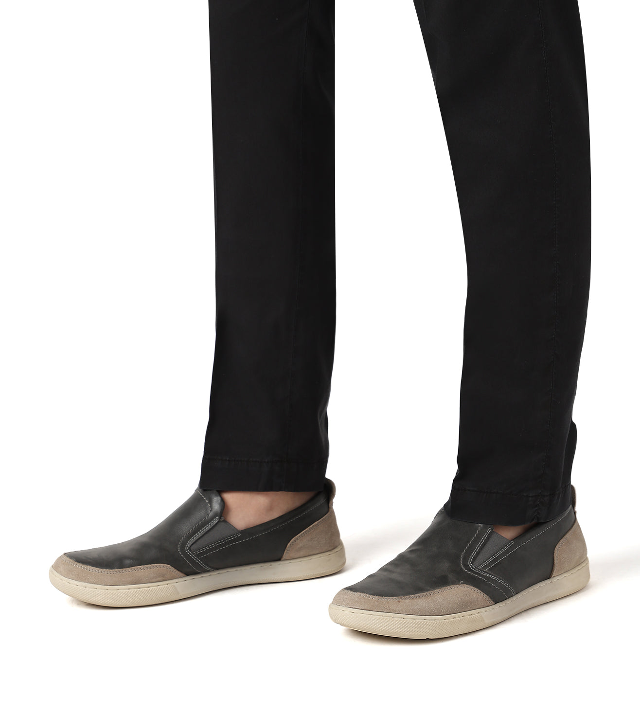 Black stretch gabardine trousers