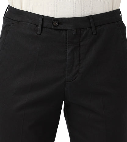 Black stretch gabardine trousers