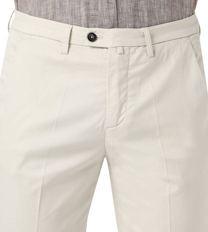 White stretch gabardine trousers