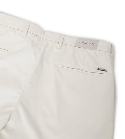 White stretch gabardine trousers