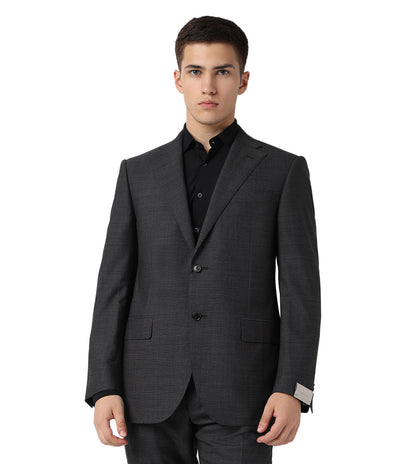 Corneliani Dark Charcoal Grey Wool Suit