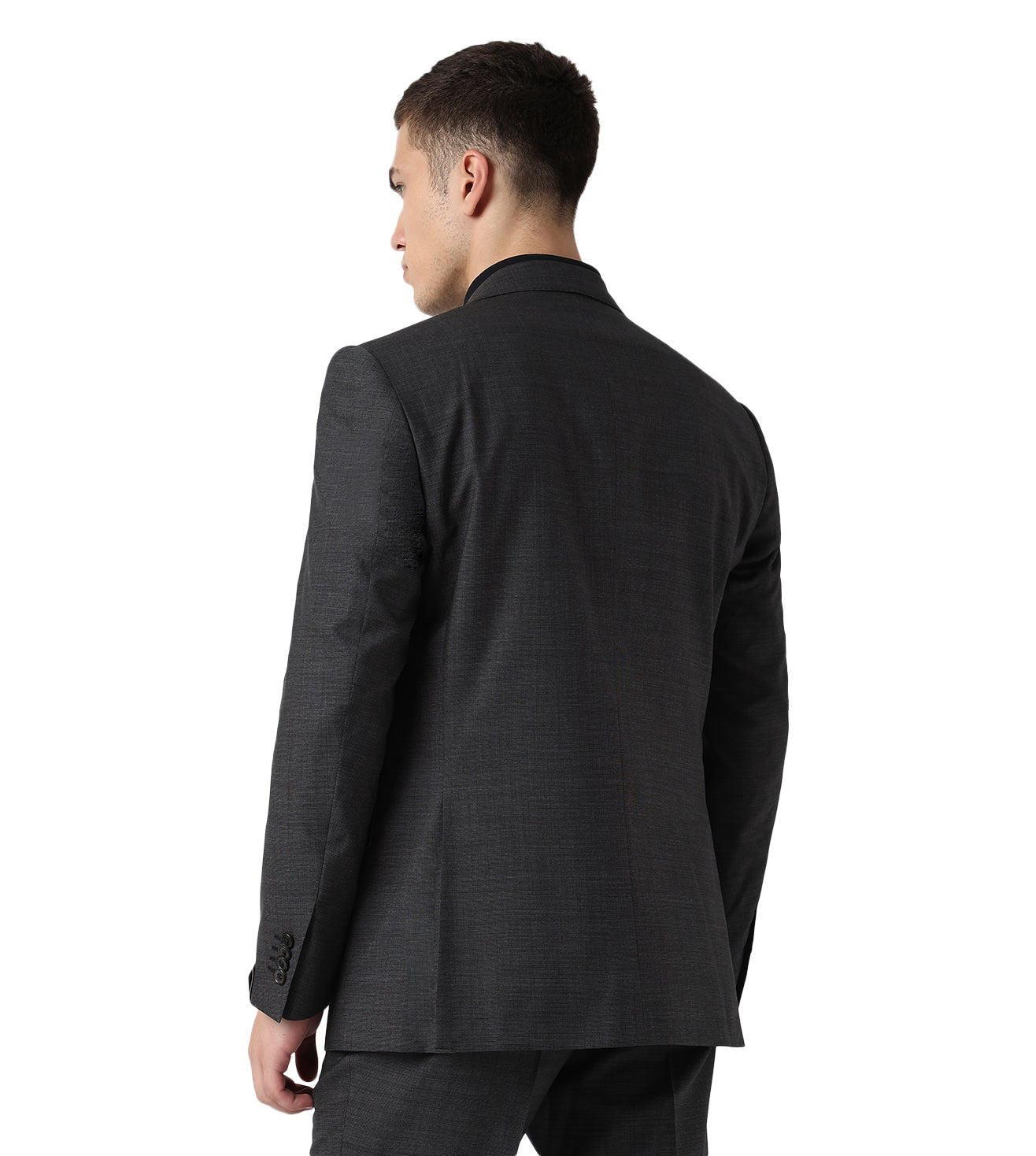 Corneliani Dark Charcoal Grey Wool Suit