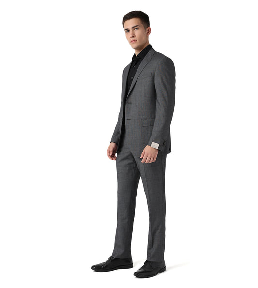 Elegant Charcol Grey Wool Suit