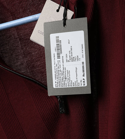 Wine Button-Up Cotton Polo T-Shirt