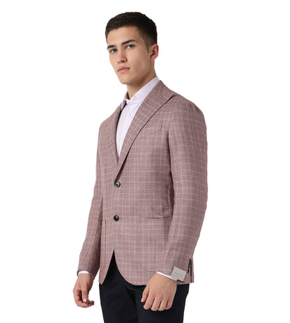 Corneliani Pink two-button silk and wool jacket