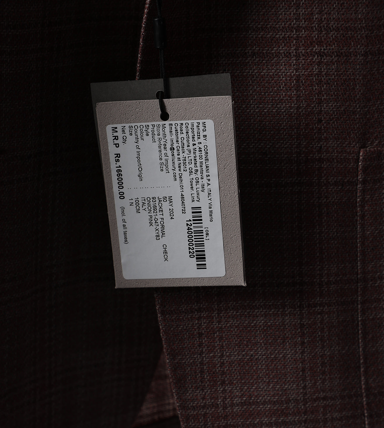 Corneliani Pink two-button silk and wool jacket
