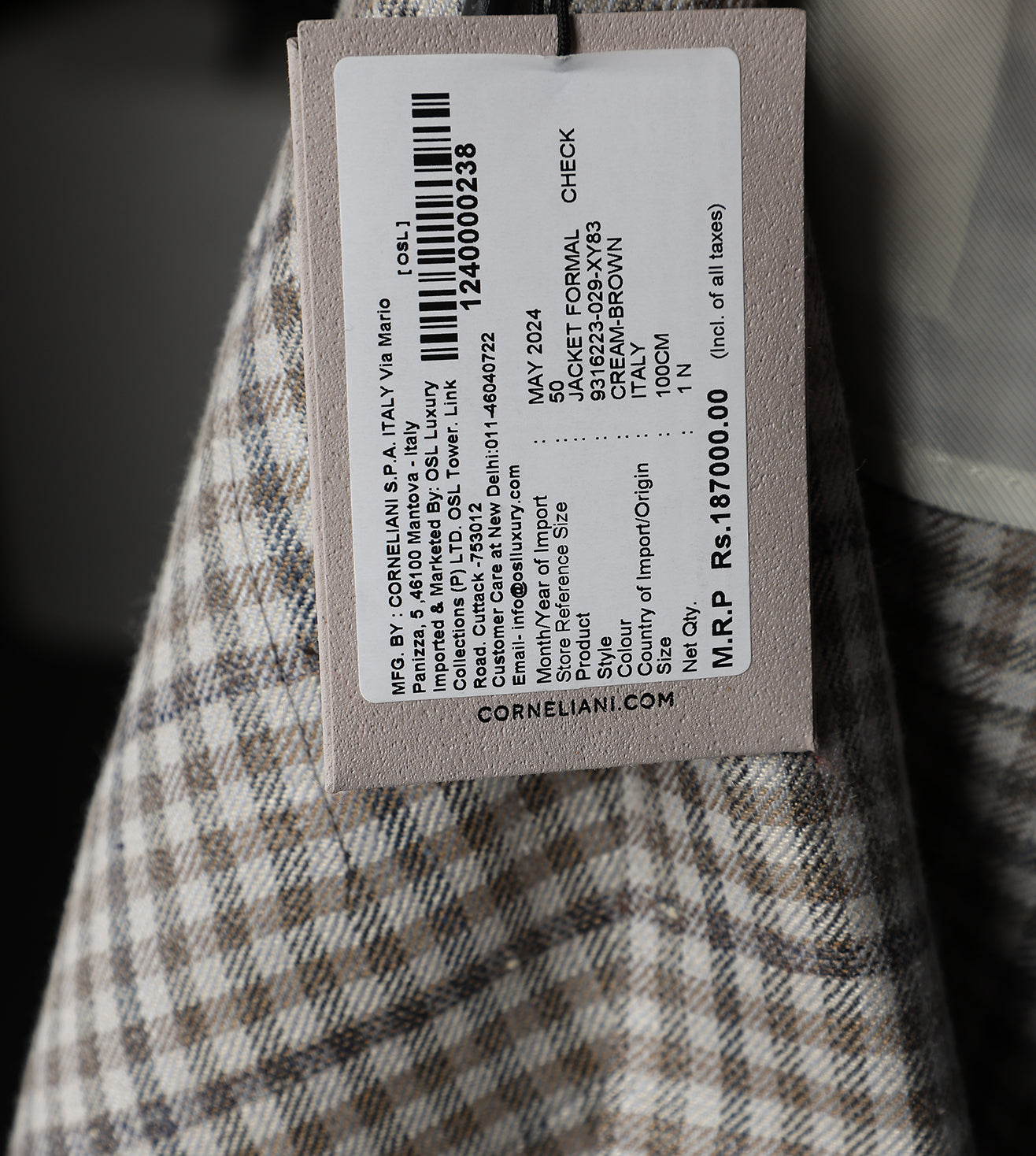 Corneliani Grey 2 buttoned Jacket Virgin Wool and Silk