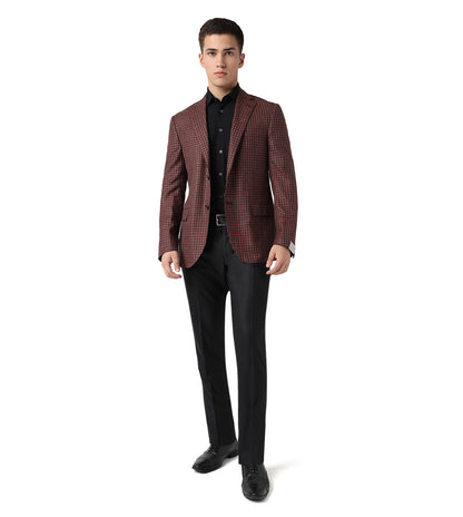 Corneliani Rusted Red 2 buttoned Jacket Virgin Wool and silk