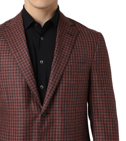 Corneliani Rusted Red 2 buttoned Jacket Virgin Wool and silk