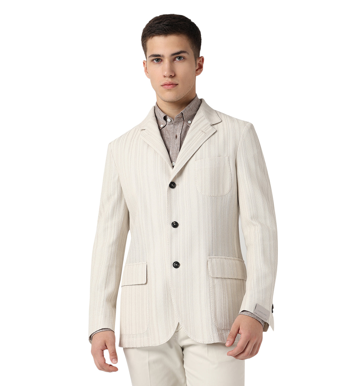 Cream Knitted Casual Jacket