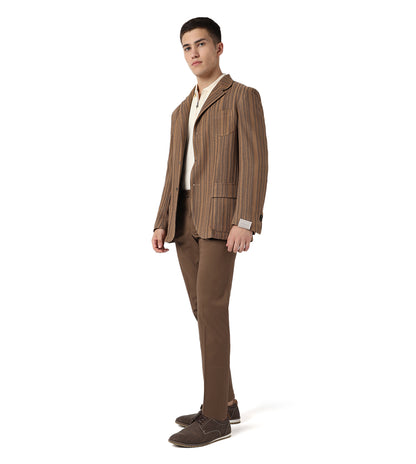 Corneliani Light Brown Knitted Casual Jacket