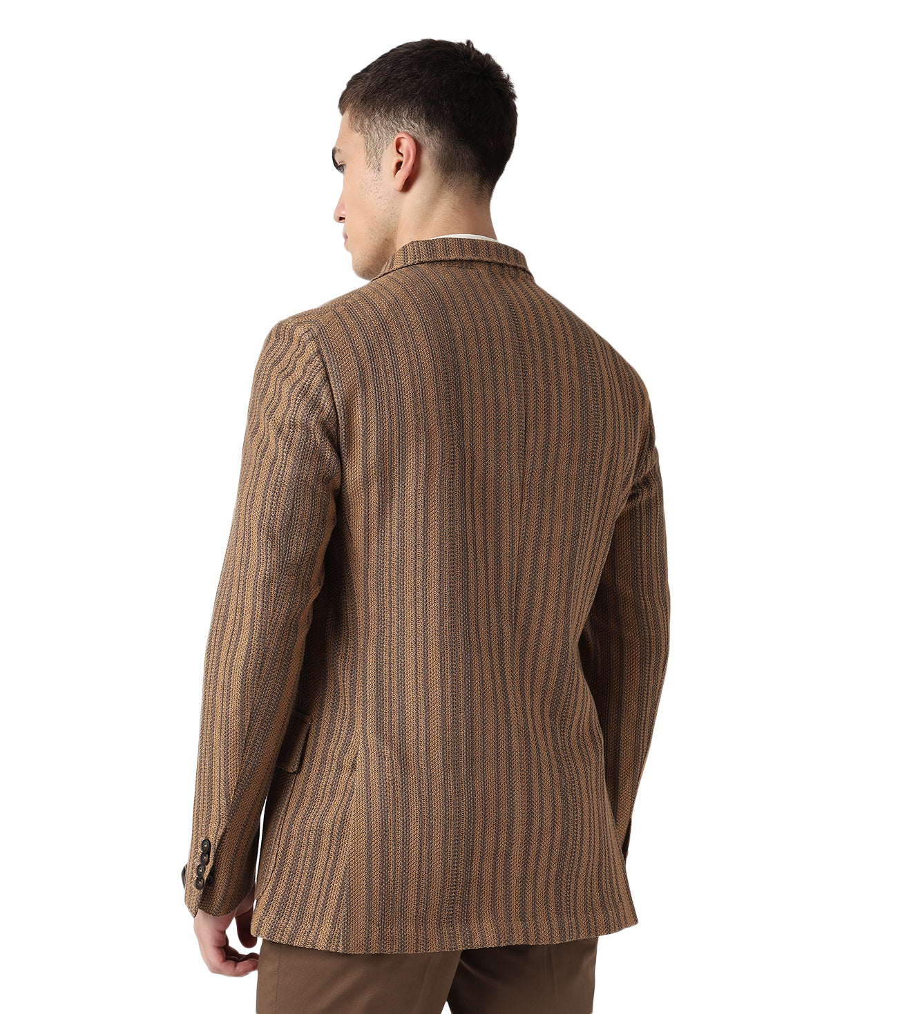 Corneliani Light Brown Knitted Casual Jacket