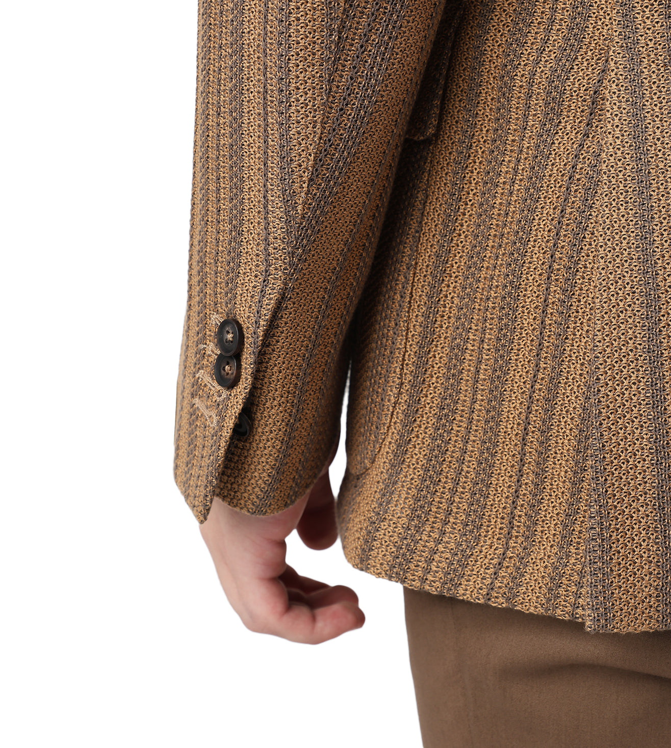 Corneliani Light Brown Knitted Casual Jacket
