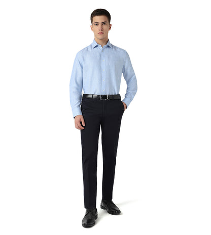 Light Blue Chambray Linen Shirt