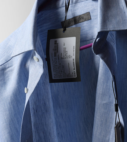 Light Blue Chambray Linen Shirt
