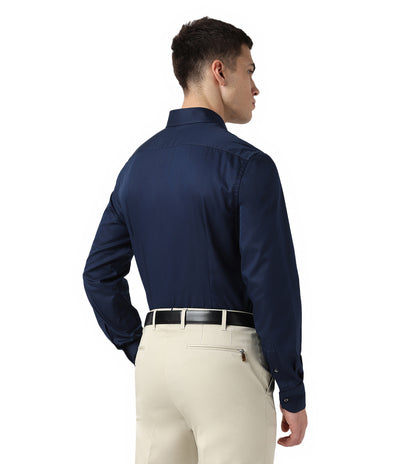 Corneliani Navy Blue Textured Technical Fabric Shirt