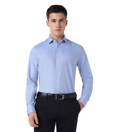 Corneliani Light Blue Textured Technical Fabric Shirt