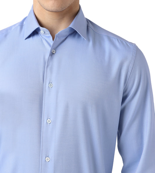 Light Blue Textured Technical Fabric Shirt
