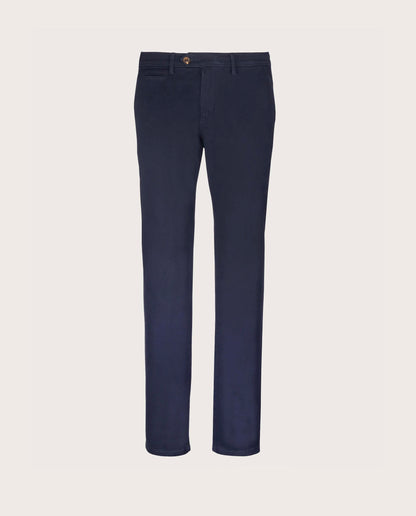 Camicissima Dark Blue Cotton Twill Chino Trousers
