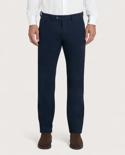 Camicissima Dark Blue Cotton Twill Chino Trousers