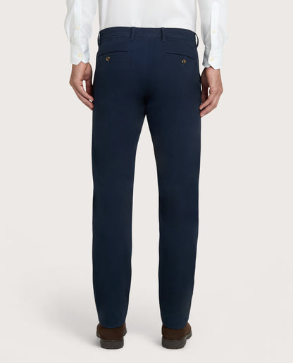Camicissima Dark Blue Cotton Twill Chino Trousers
