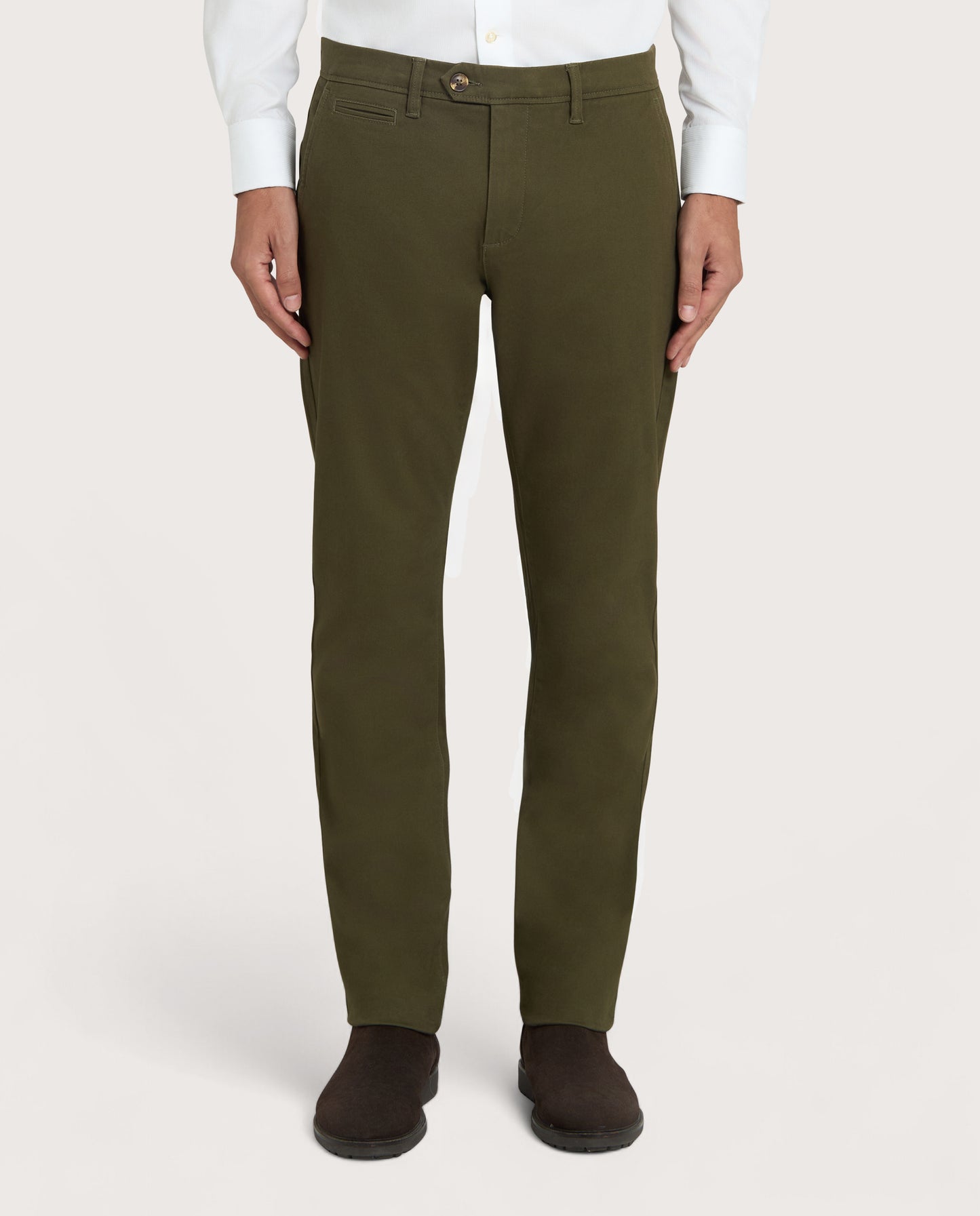 Camicissima Military Green Cotton Twill Chino Trousers