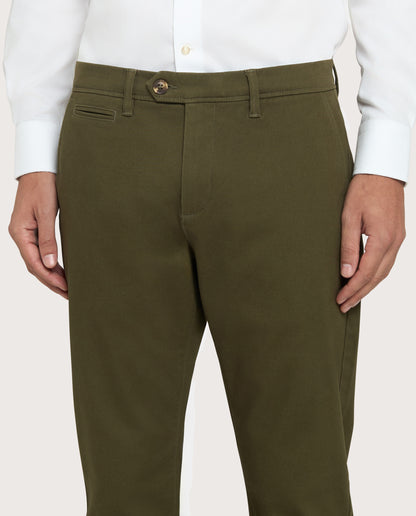 Camicissima Military Green Cotton Twill Chino Trousers