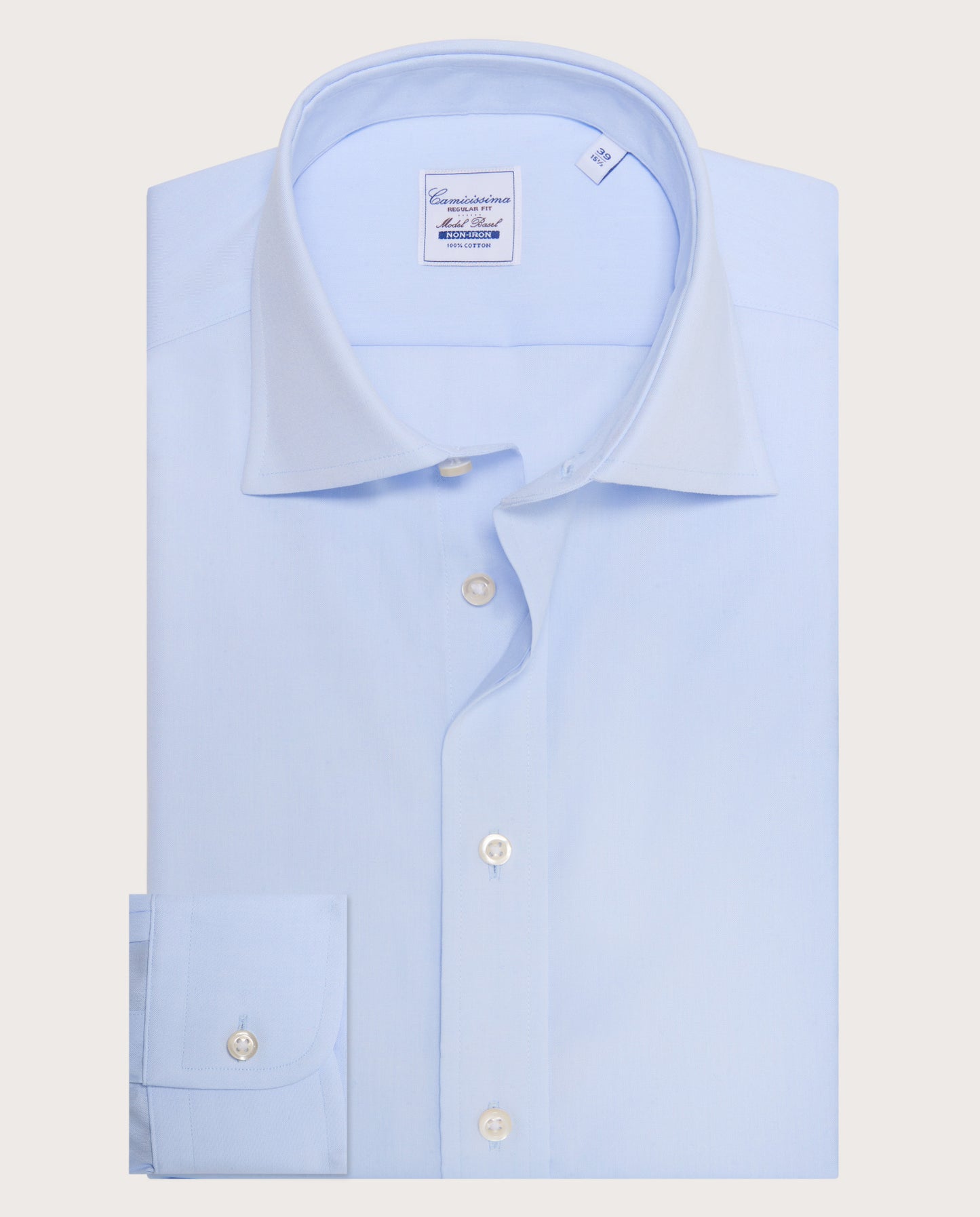 Camicissima Non-Iron Light Blue Regular Fit Cotton Shirt