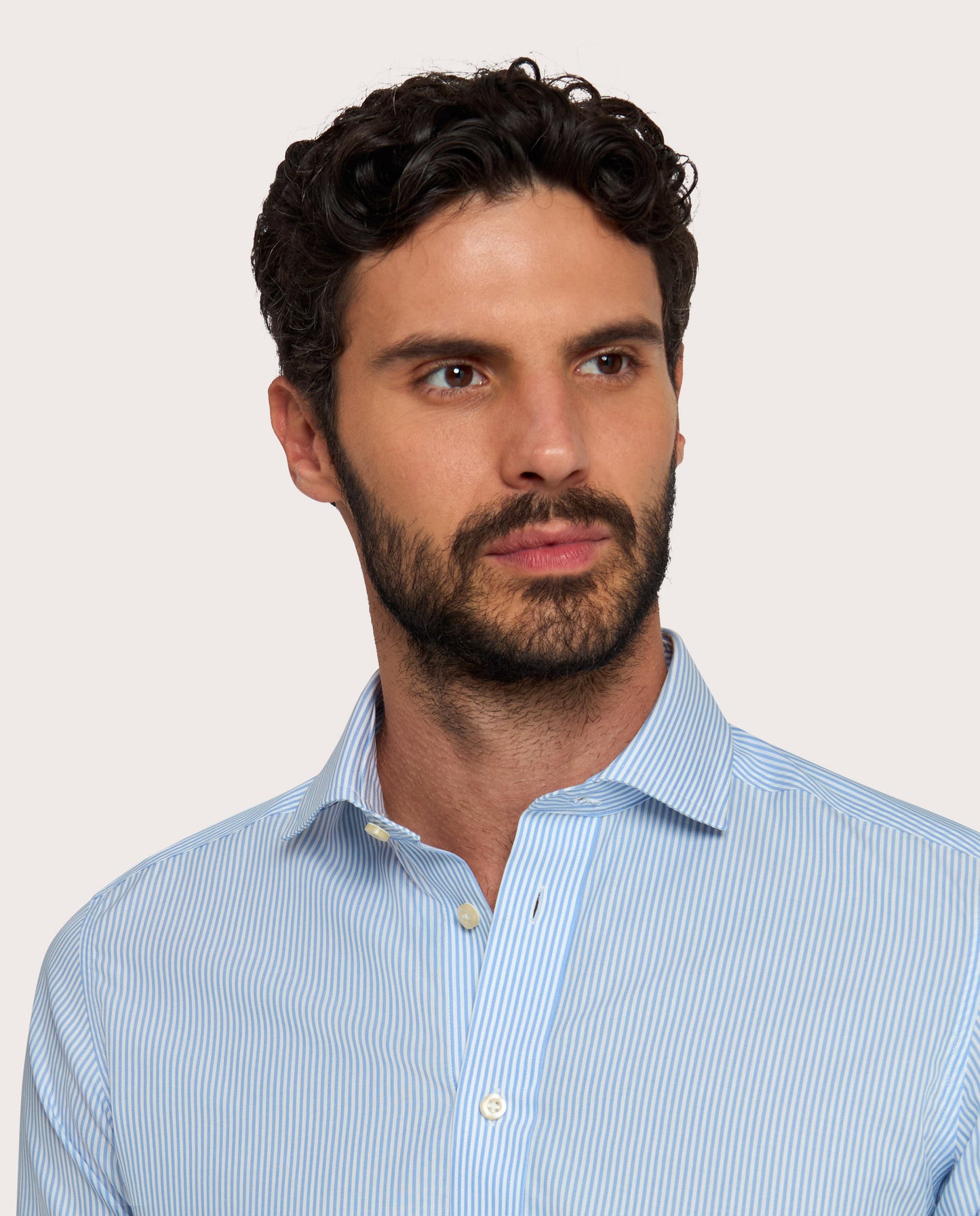 Camicissima Men’s Light Blue Non-Iron Permanent Fitted Cotton Shirt